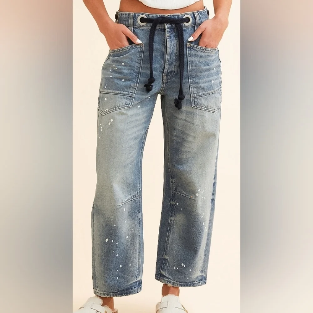 Free People We The Free Moxie Low Slung Pull On Jeans - Picture 3 of 13